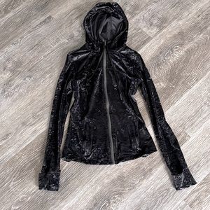 Lululemon Black crushed velvet define jacket